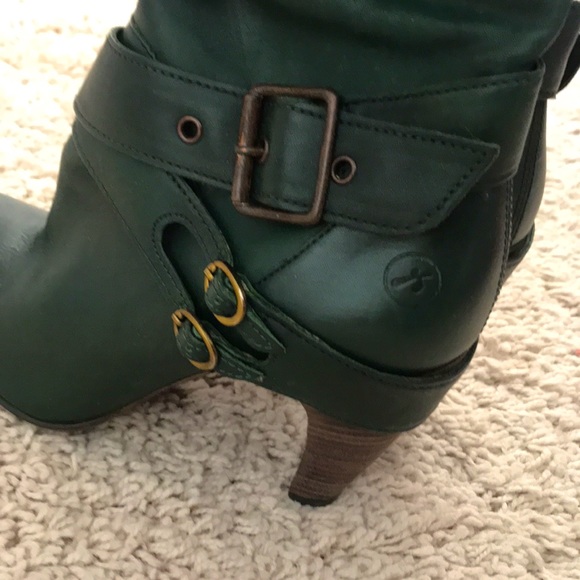 Designer Hunter/Forest green real leather boots! - Picture 6 of 12